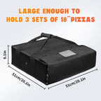 Pizza Bag for Delivery, Insulated Pizza Warmer Bag with Label Window
