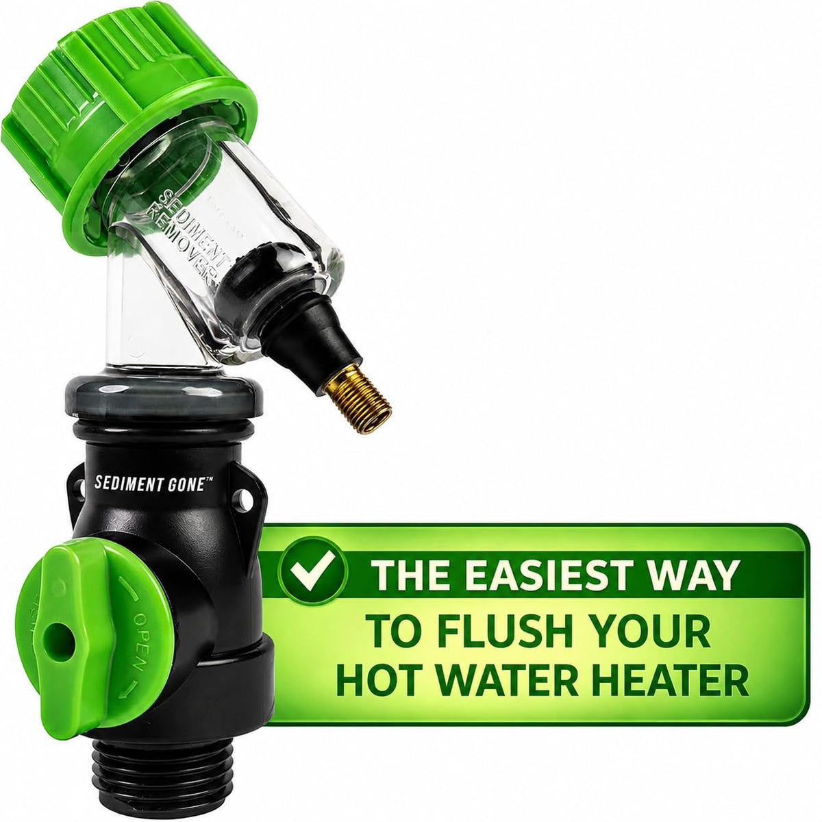 The Original Sediment Gone Water Heater Flush Kit & Sediment Removal Tool