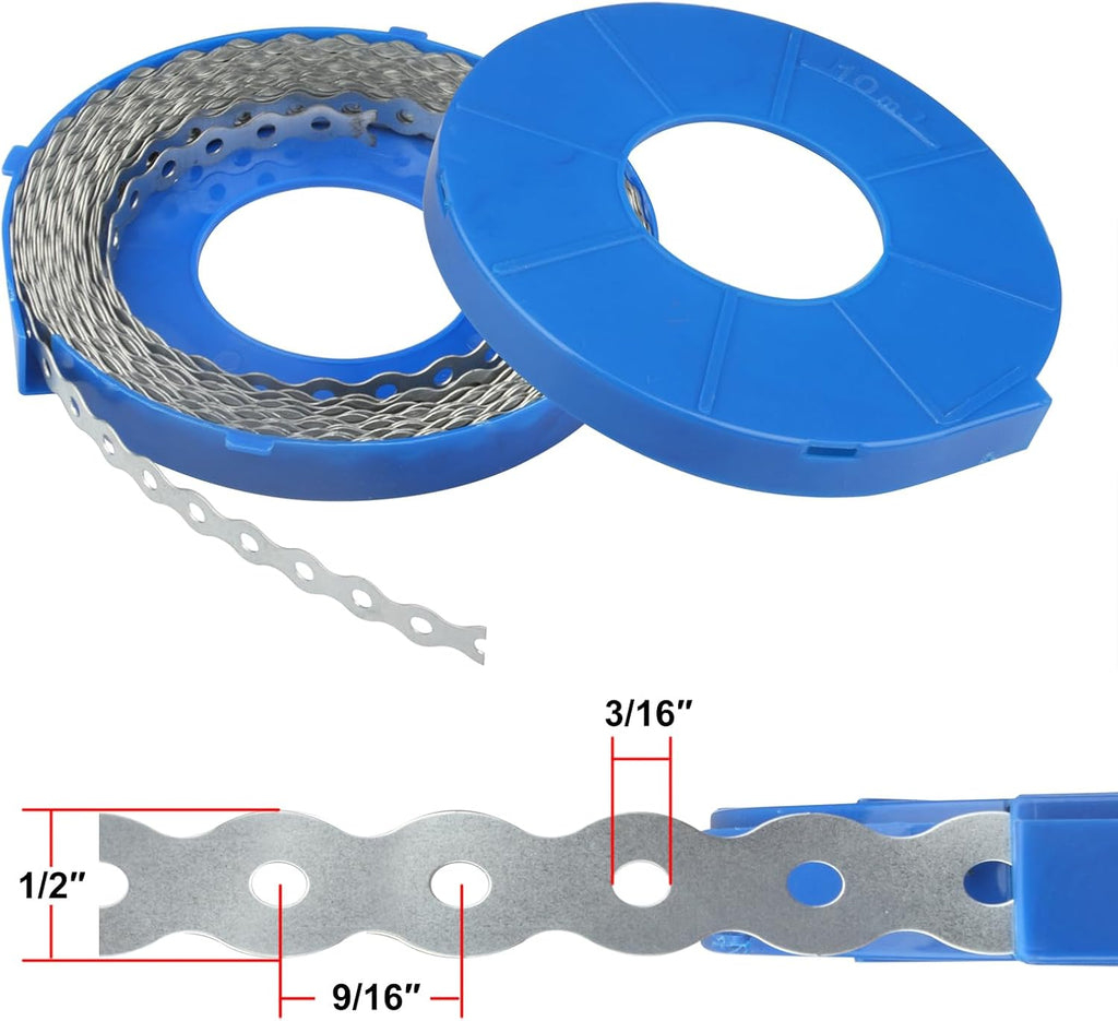 32 ft Perforated Metal Pipe Hanger Strap with Hole, 1/2" W Coil Strapping