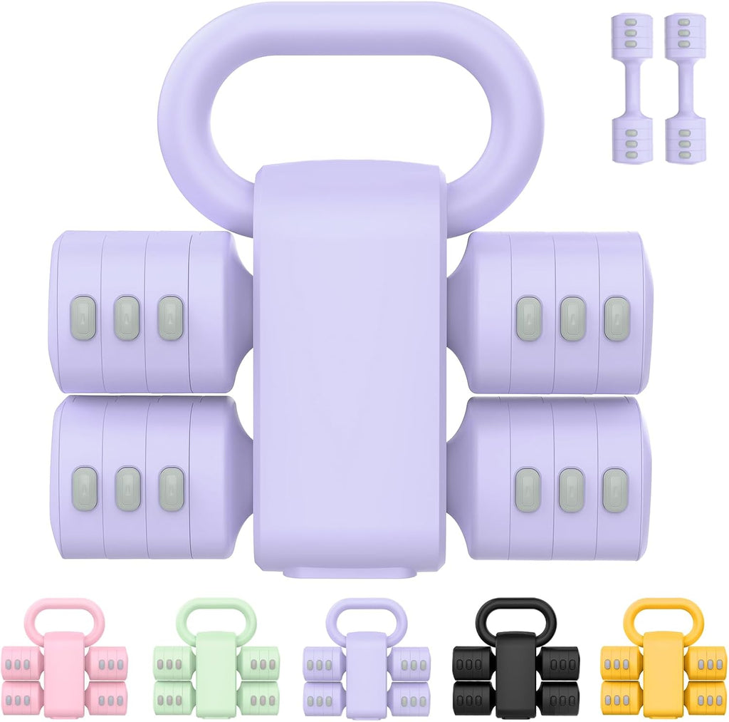 Adjustable Dumbbell Set, Hand Weight Dumbbells with Kettlebell Shell | ABS, Weight Adjustable, Quick Lock, Kettlebell