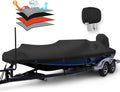14-16FT Bass Boat Cover with Motor Cover, 1200D PU Waterproof Trailerable | Marine Grade Oxford Fabric, UV & Tear