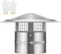 6" Cone Top Chimney Cap with Screen, Round Roof Rain Chimney Cover, Galvanized Steel Fireplace Exhaust Cap