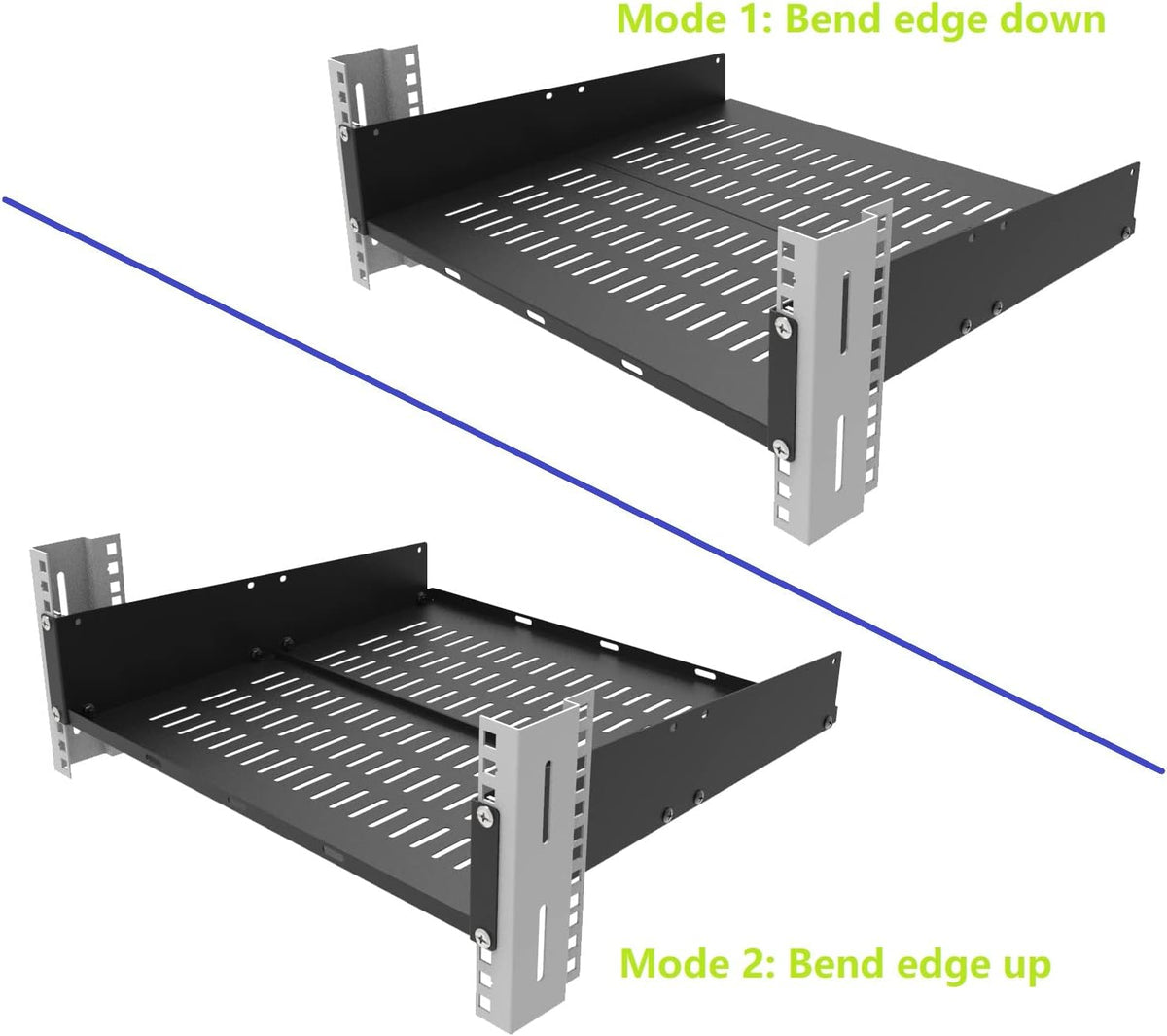 2U 16" Server Rack Shelf for 19-inch Network Rack or Cabinet