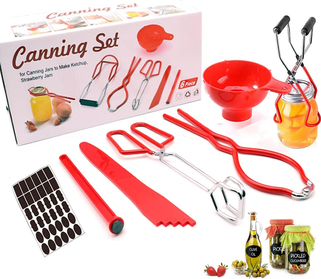 Canning Starter Kit - Supplies, Tools, Equipment - Pot Set, Funnel, Magnetic Jar Lifter, Jar Wrench, Lid Lifter