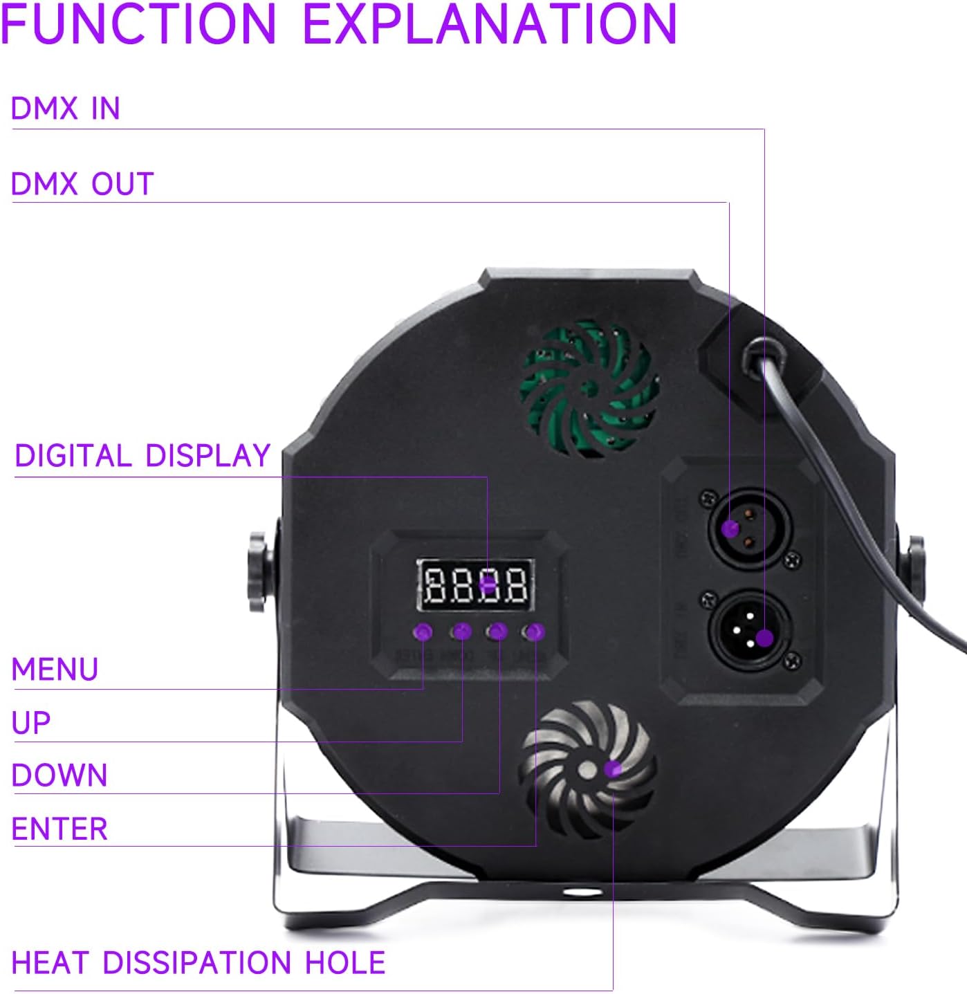 36W RGB LED Stage Lights 4 Pack, DMX512 DJ Par Lights with Sound Activated & Remote, Uplights Indoor Kit for Party