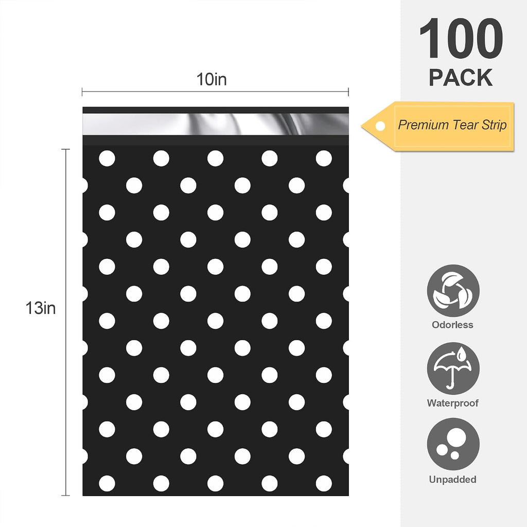 Thank You Poly Mailers 10x13 100 Pack, Polka Dots Design