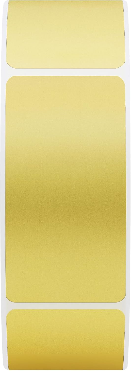 1x2 Inch Gold Color-Coding Labels Rectangle Inventory Organizer Identification Sticker 500 Labels Per Roll (1"x2", Gold)