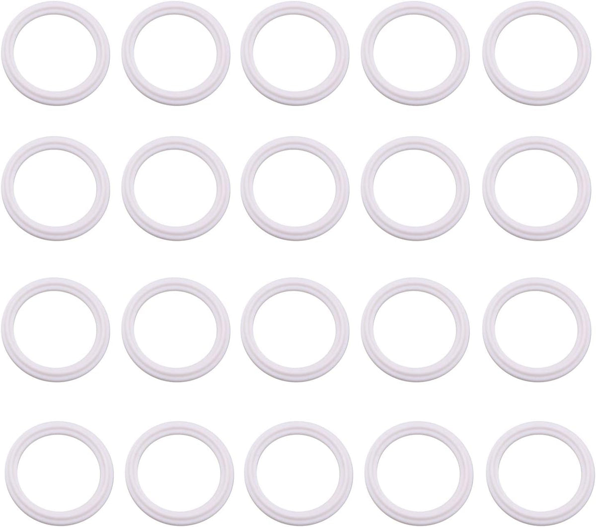 DERNORD PTFE (Teflon) Tri-Clamp Gasket O-Ring - 1.5 Inch Style Fits OD 50.5MM Sanitary Pipe Weld Ferrule (Pack of 20)