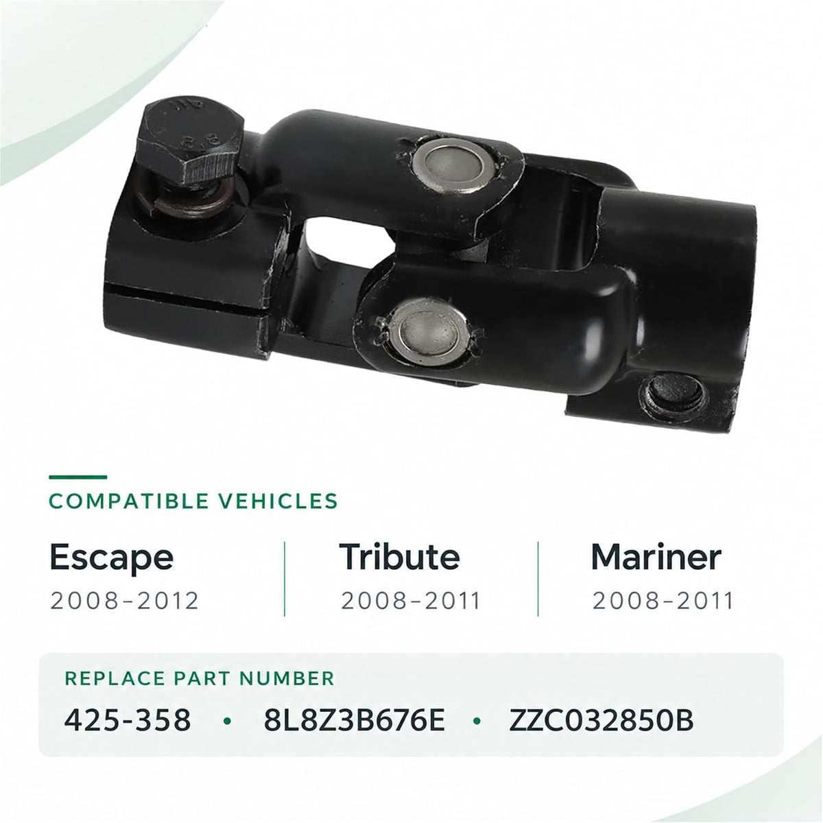 munirater Intermediate Steering Shaft Universal U Joint Coupler Lower Replacement for 2008-2012 E-Scape Mariner 8L8Z3B676E 8L8Z3B676C 425-358