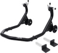 Motorcycle Rear Wheel Paddock Lift Stand, Matte Black, 500 LBS Capacity, U And L Shaped Support Adapters, 1.5 Inch