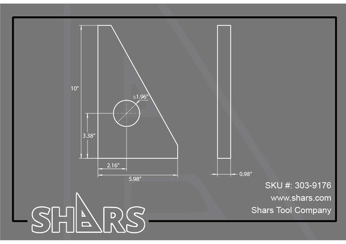Shars 10" x 6" x 1" Precision Granite Surface Angle Plate 303-9176#