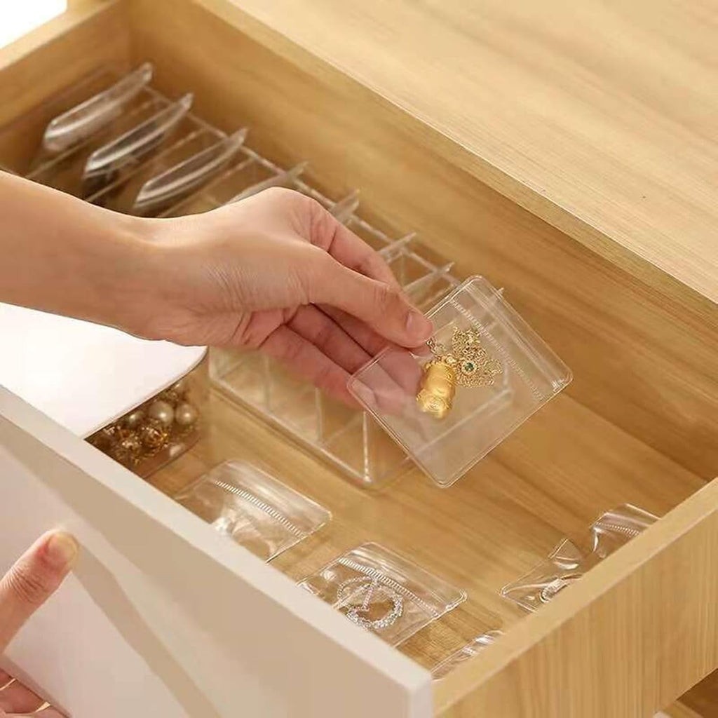 Small Plastic Bags, 100 Pcs Mini Baggies, Clear Plastic Jewelry Thick Self Sealing PVC Bags, Resealable Poly Baggies