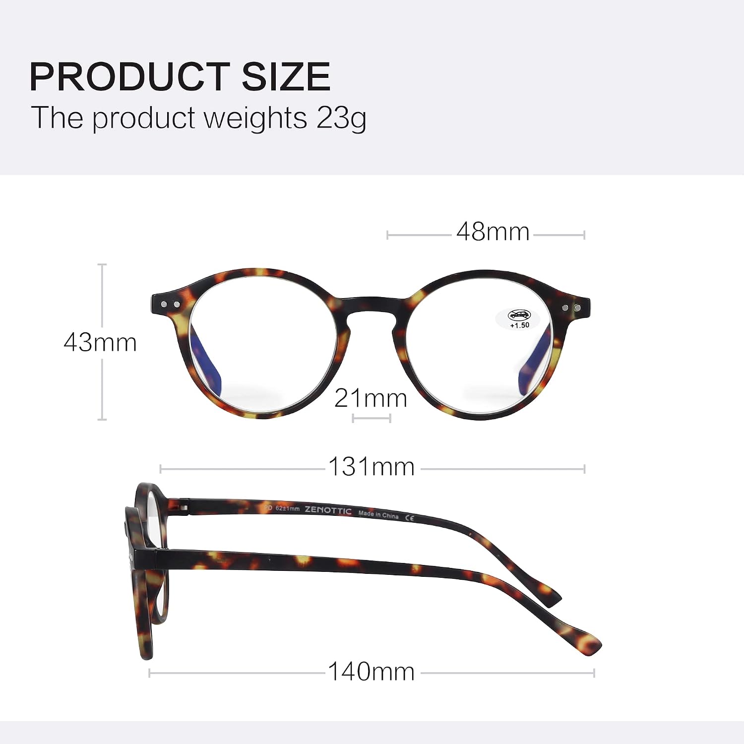 Reading Glasses Blue Light Blocking Round Glasses for Men Women Magnification 0.0 1.0 1.5 2.0 2.5 3.0 3.5