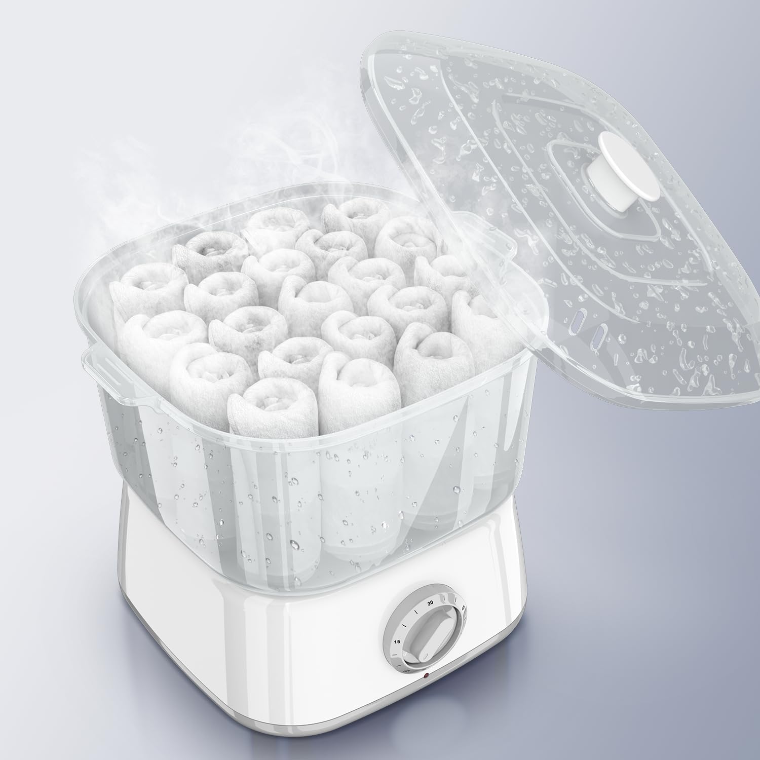 Hot Towel Warmer, Rapid Heating Towel Steamer for Facials can Hold 12 Mini Wet Towels, Portable Mini Towel Warmer for
