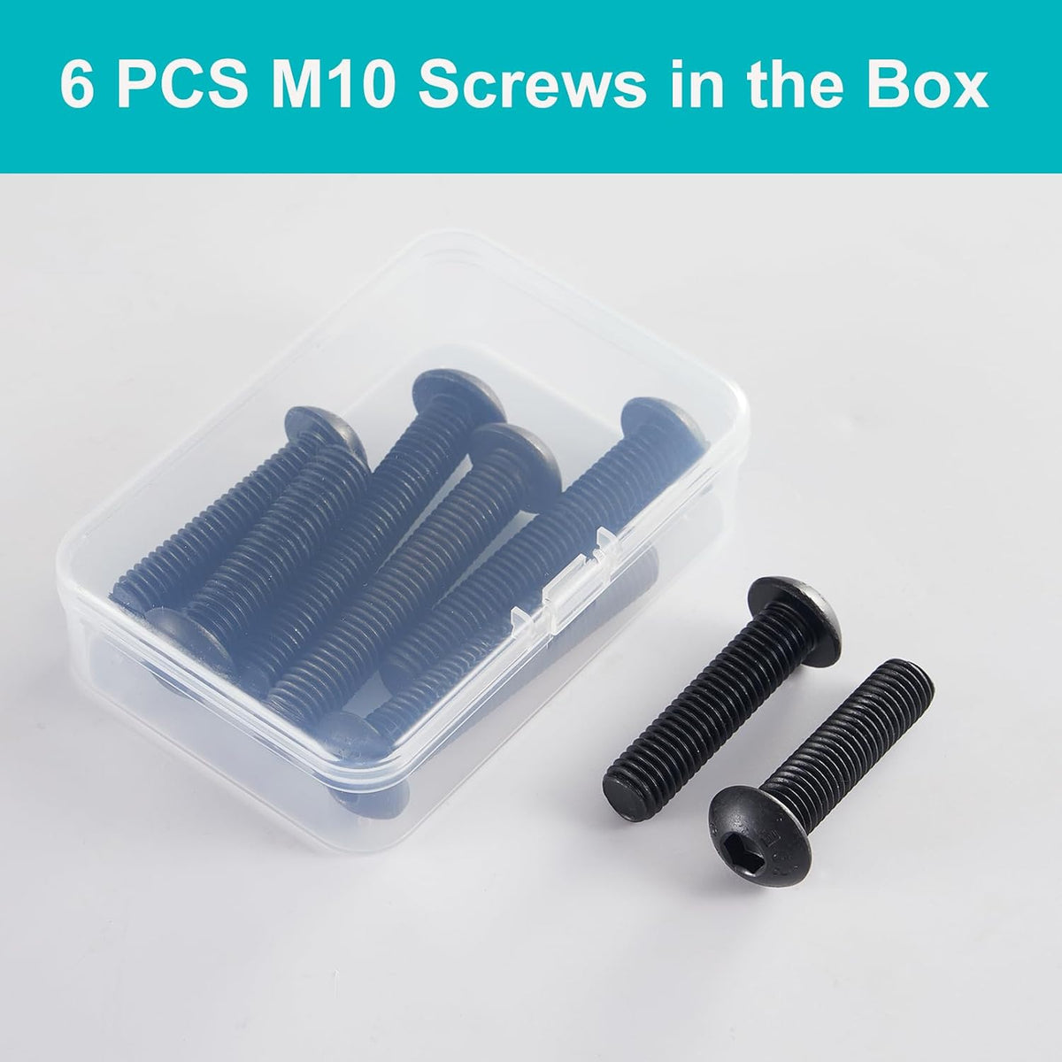 M10-1.5 x 100mm 6pcs Button Head Socket Cap Screws, M10 x 1.5 Bolts, 10.9 Grade Alloy Steel, Black Oxide Finish, Metric Allen Drive, Full Thread
