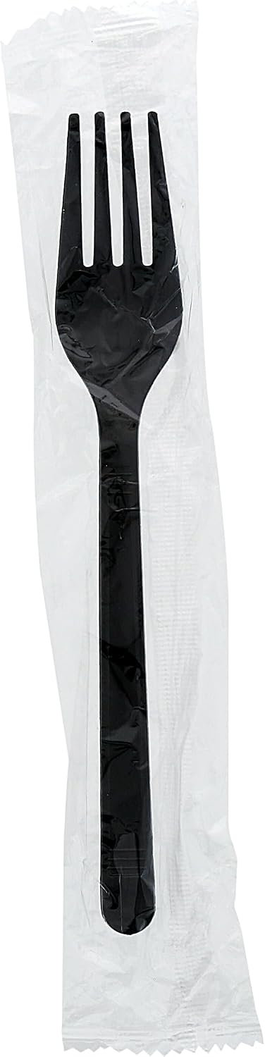 Royal Medium-Heavy Weight Individually Wrapped Disposable Polypropylene Plastic Forks for Restaurants and Catering