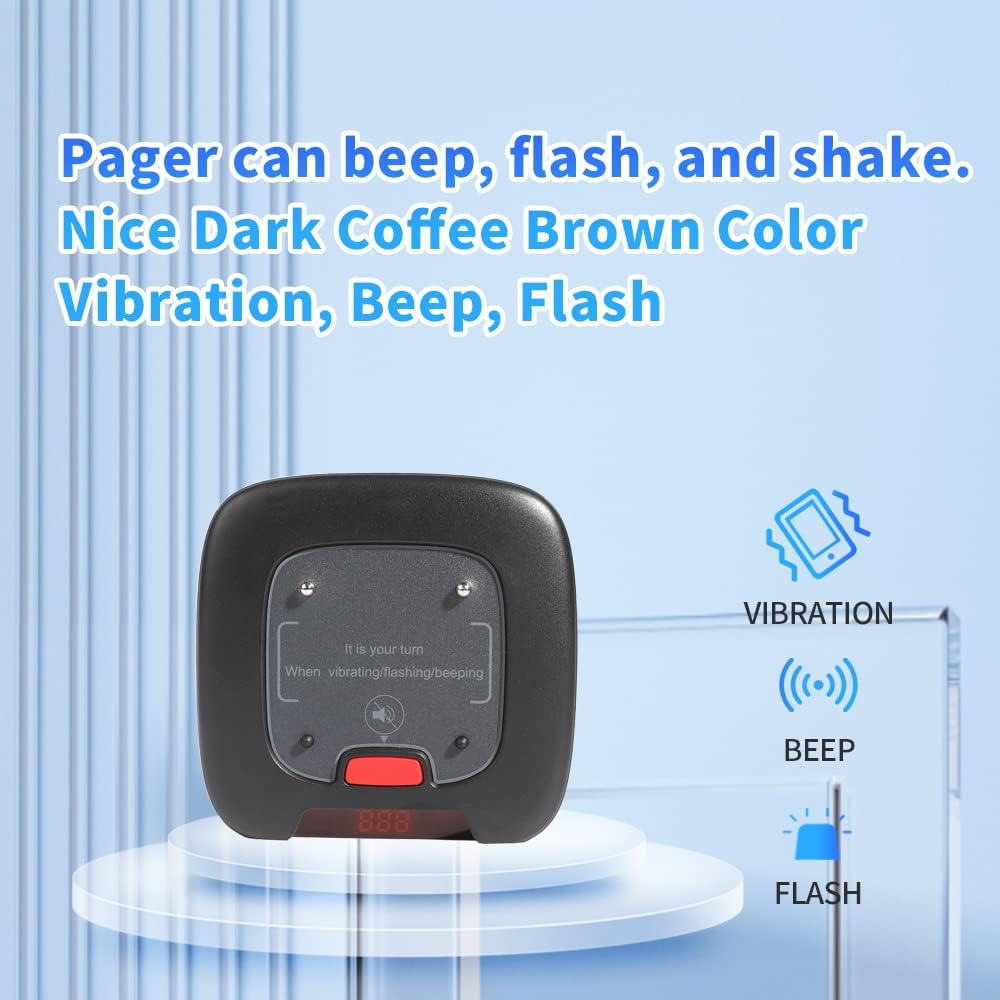 Restaurant Pager System Wireless Calling System 20 Pagers Beeper Buzzer Guest Customer Queue Pagers for Food Truck