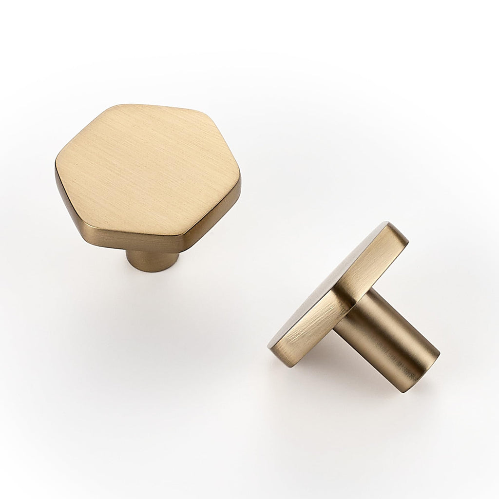 Champagne Bronze Cabinet Knobs Zinc Pulls Round-7 Style, 10 Pack