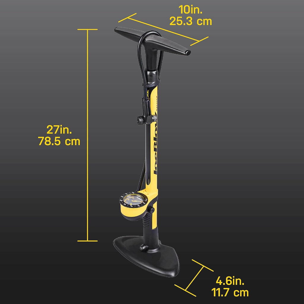JoeBlow Sport III High-Pressure Bike Floor Pump – 160 PSI, Durable Steel Barrel, 3” Analog Gauge, TwinHead DX5 Pump