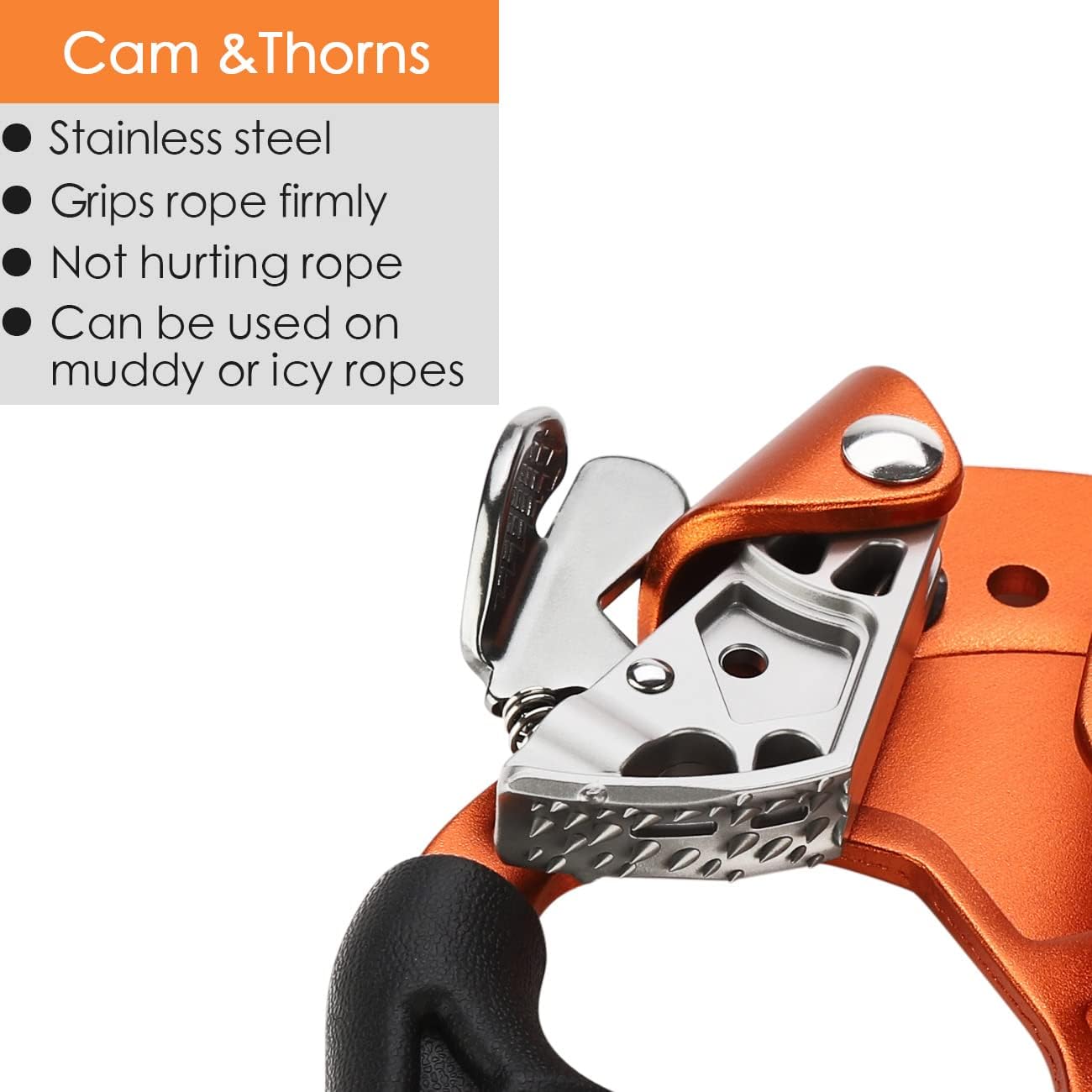 Climbing Hand Ascender for Rock Climbing Arborist (Right and Left) for 8~13 mm Rope