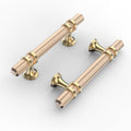 10 Pack 3"(76mm) Gold Cabinet Pulls Knurled Kitchen Cabinet Handles Drawer Pulls Brushed Brass Cupboard Hardware for