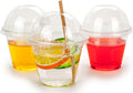 Cup series, 9oz Clear Plastic cups with Dome lids with hole 50sets, BPA Free
