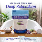 Deep Relaxation Bath Salt 32 oz Epsom Salt Pure Lavender Essential Oil
