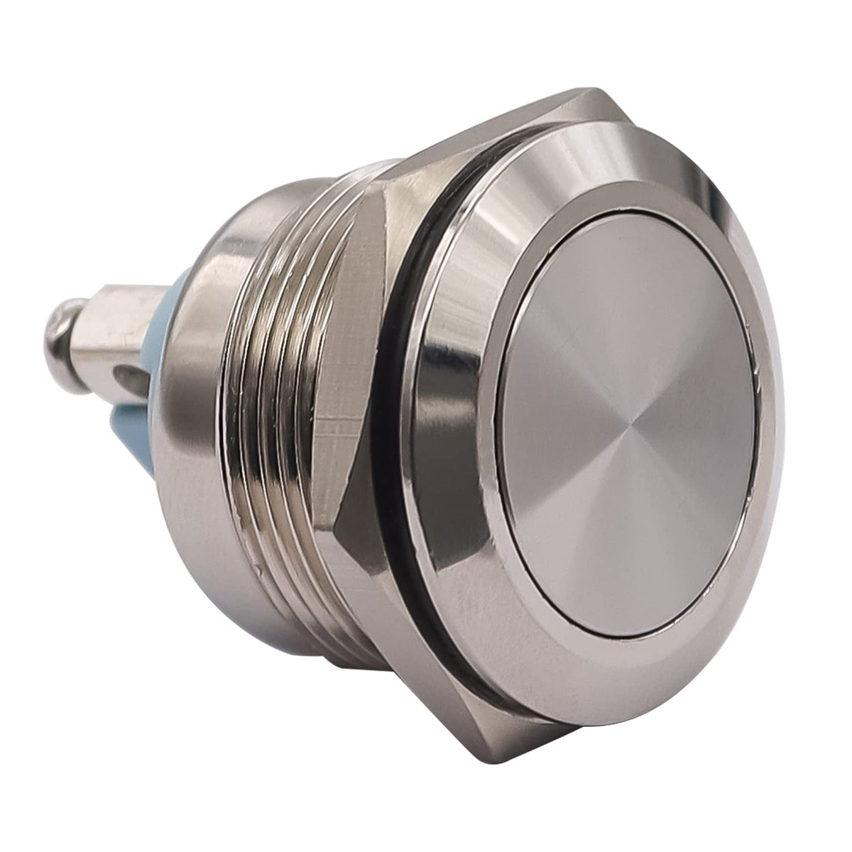 mxuteuk 22mm Momentary Push Button Switch Box Stainless Steel Metal 12V-24V DC 1 NO Flat Top Switch with Waterproof Switch Station G019