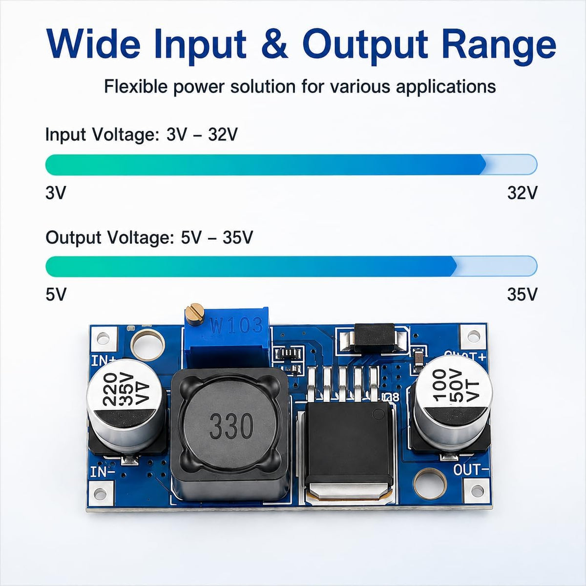 6 PCS XL6009 DC-DC Adjustable Boost Converter Module, 3V-32V Input 5V-35V Output Step Up Voltage Regulator Board, 400KHz Voltage Converter Module for DIY Electronics Projects