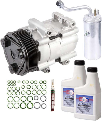 AC Compressor & A/C Kit For Ford F250 F350 F450 F550 F-250 Super Duty 7.3L PowerStroke Diesel 1999 2000 2001 2002 2003 - BuyAutoParts 60-80330RK New