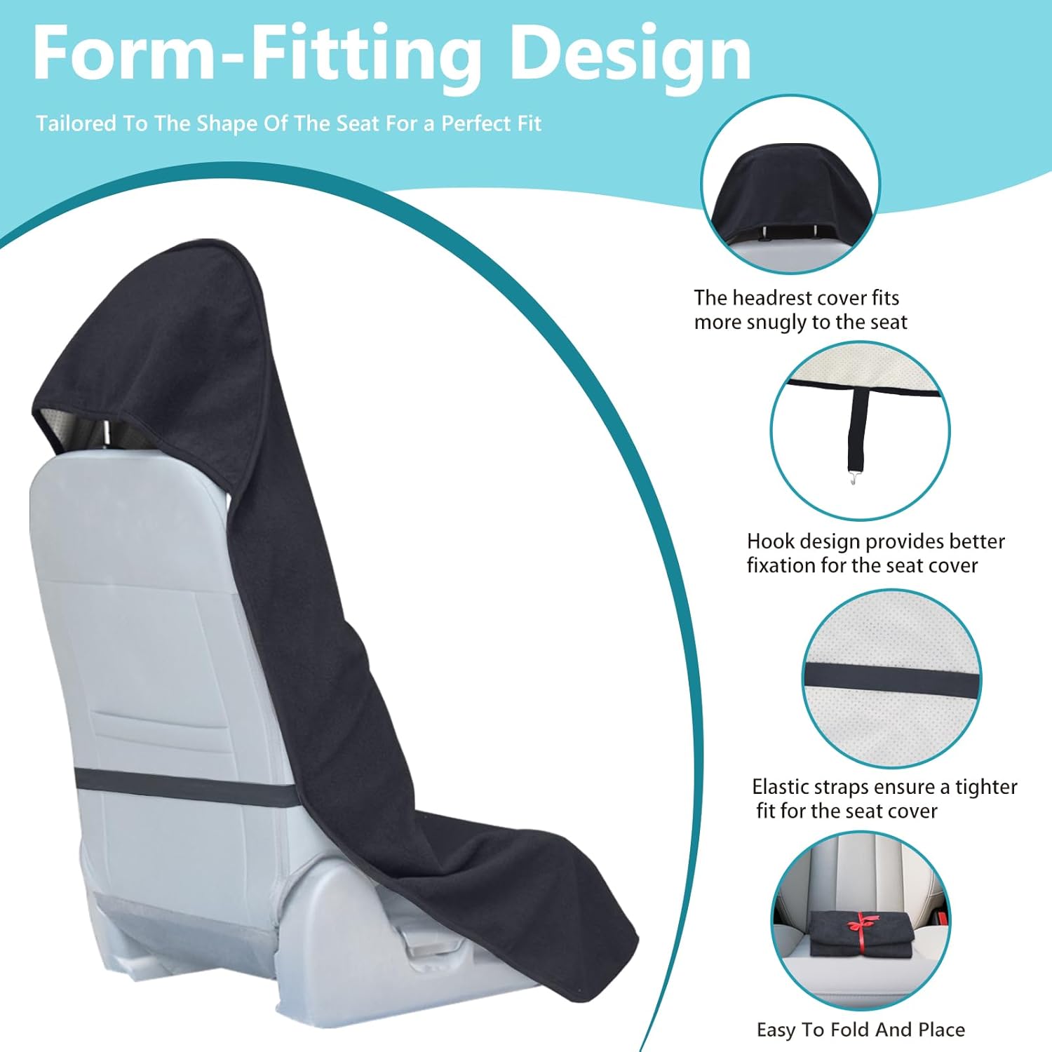 Car Seat Covers Universal Car Protective Front Seat Covers Washable Non-Slip Seat Protectors for Gym