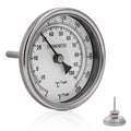 FERRODAY 3" Dial 2" Probe 1/2 NPT Stainless Steel Dial Kettle Thermometer