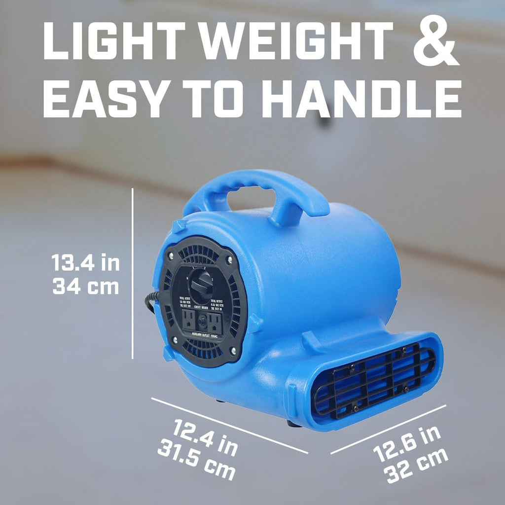 1/4hp 900CFM Air Mover Carpet Dryer Floor Fan Cooling Fan - Industrial Heavy Duty Abanico de Piso Blower Fan with