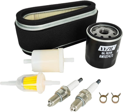 LG185 Air Fuel Oil Filter Spark Plug Tune Up Kit Compatible with John Deere LX186 F525 F710 260 265 325 HD45 HD75