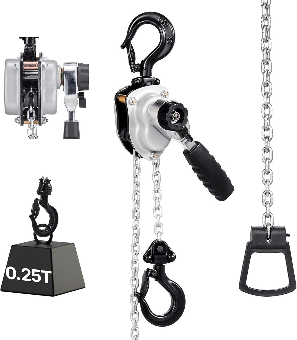 Manual Lever Chain Hoist, 1/4T 550LBS Capacity Heavy Duty Come Along, 10FT Lift G80 Alloy Steel Chain with Dual Pawl