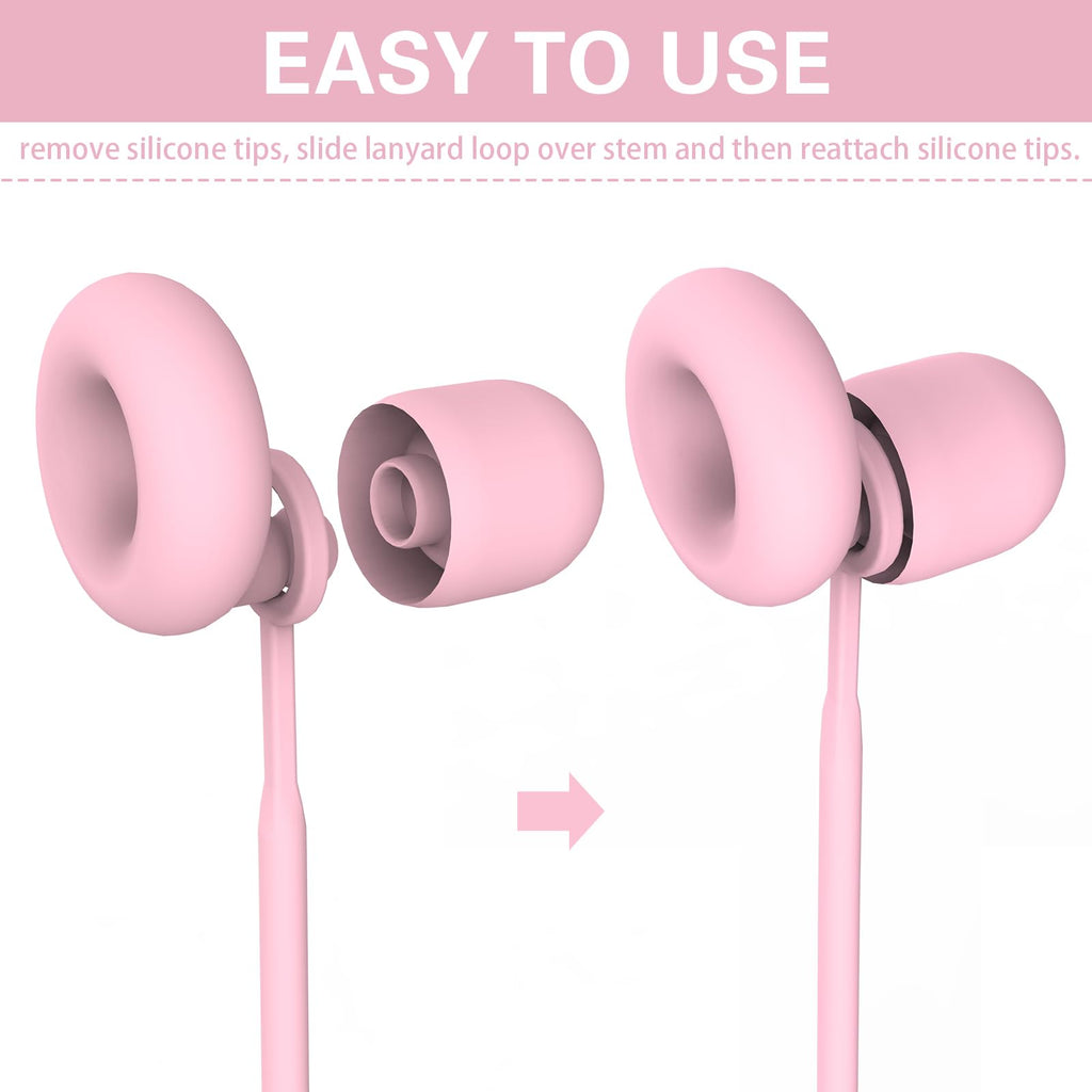 Earplug Lanyard [2 pcs] with Magnetic Tug-Resistant Safety Cord Pink