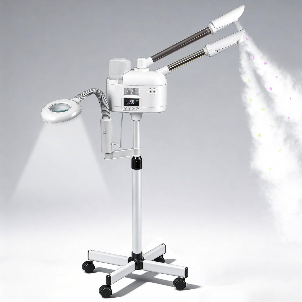Professional 3 in 1 Facial Steamer for Face Deep Cleaning Ozone Face Steamer with 5X Magnifying Lamp Hot Mist