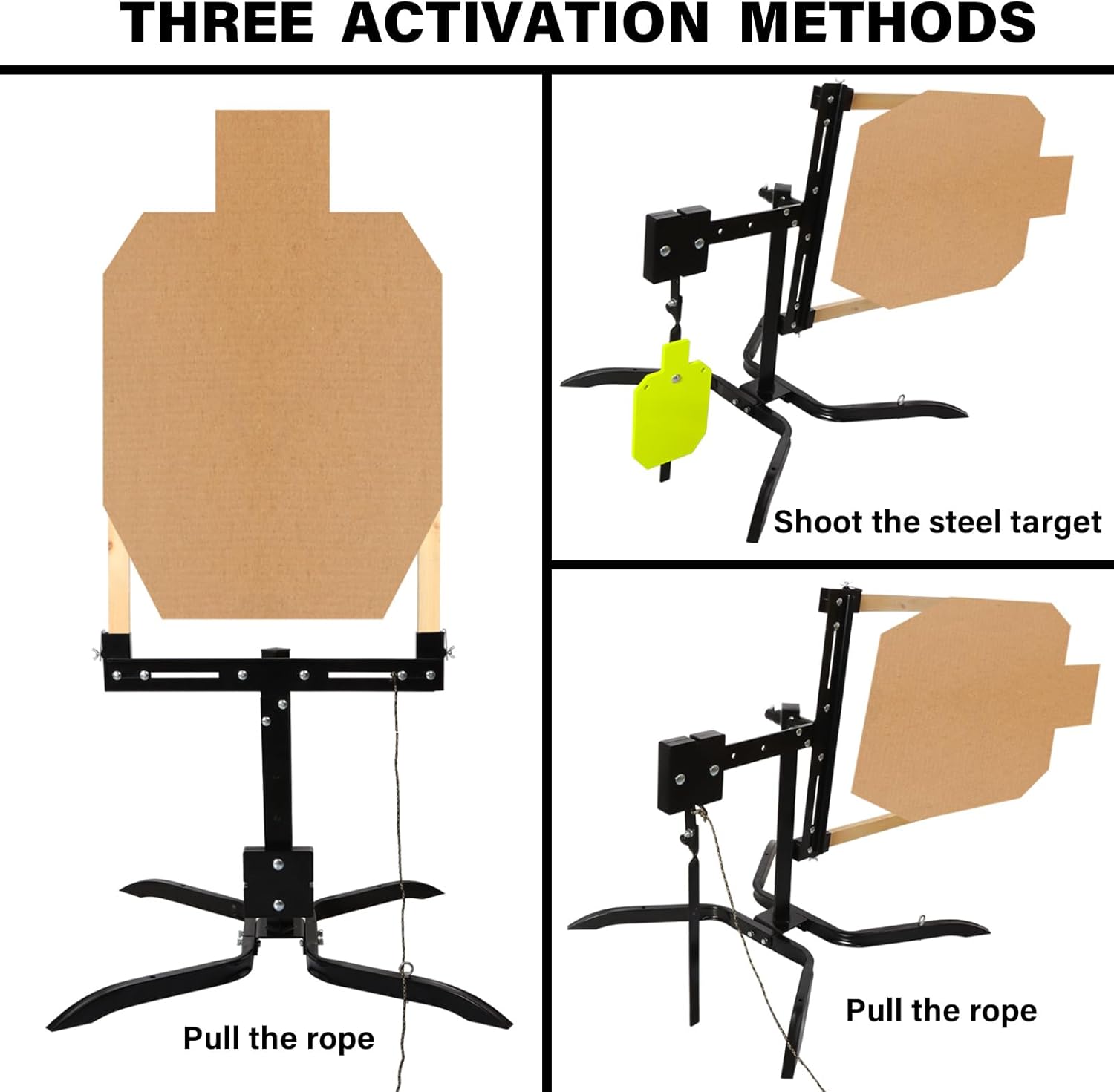 Adjustable Swinger Target Stand for Paper & Cardboard Silhouette Shooting Target X-Leg Stand Base Fits 1x2 Wooden