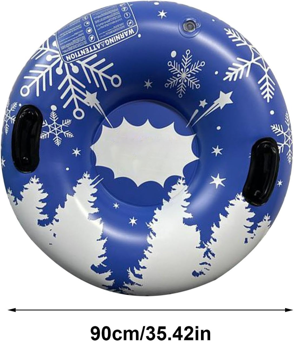 Sledding Tube 35.4 Inch Inflatable Thickened Heavy Duty Handles | Snow Toys Snow Sleds for Family Activities Outdoor