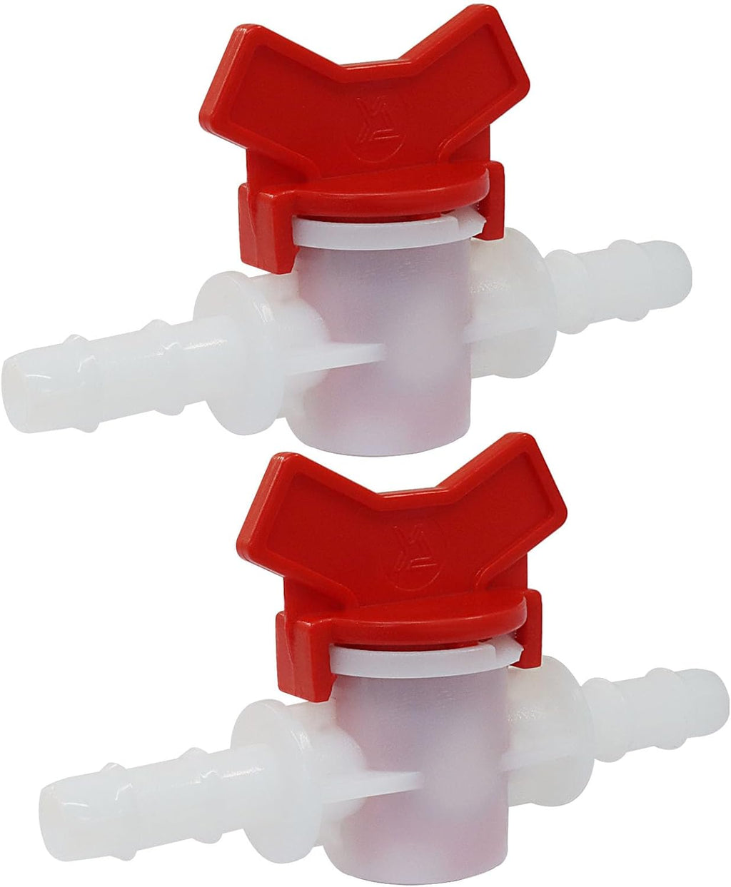 2PCS 3/8" ID in Line Hose Barbed Ball Valve Shut-Off Switch, White