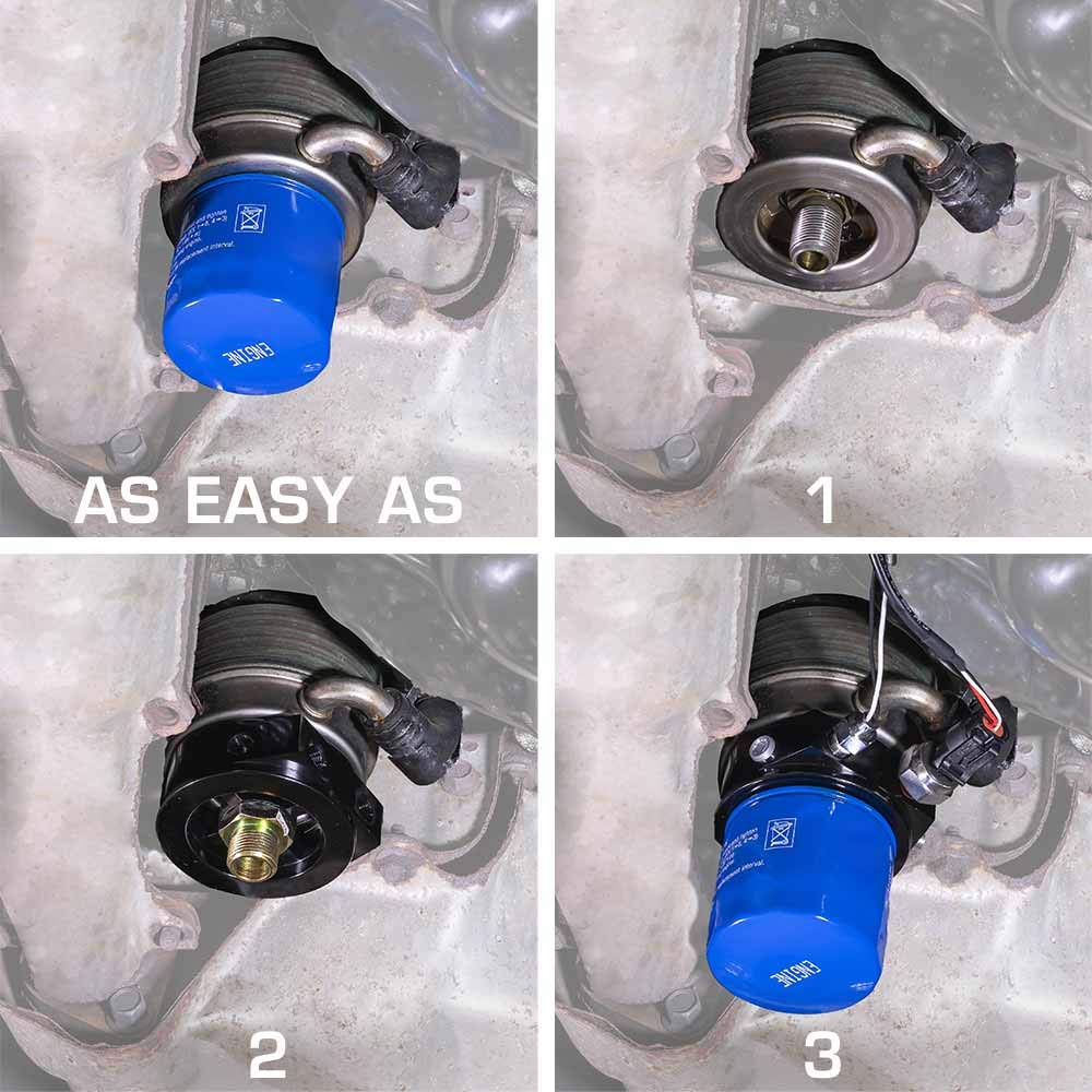 GlowShift 20mm 1.5 Oil Filter Sandwich Plate Sensor Thread Adapter