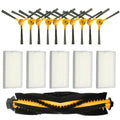 Main Roller Side Brush Filter for MOOSOO RT30 RT40 RT50 Vacuum Cleaner Parts, 1 Main Brush, 10 Side Brush, 5 Filter
