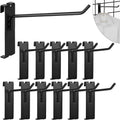 Gridwall Hooks - 4 Inch Heavy Duty Black Display Hooks for Grid Wall Panel Hanging (12Pcs)