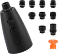Kitchen Faucet Head Replacement Matte Black，3 Function Pull Out Spray Nozzle with 9 Adapters for Kitchen Sink