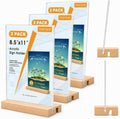 Acrylic Sign Holder with Wood Base 8.5"x11" T/L Display, 3 Pack | Easy Sign Replacement, Clear Acrylic Visibility