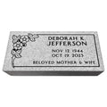 Headstone for Graves - 20 x 10 x 3 - Flat Grave Marker for Cemetery - Gray Granite Monument Grade, Made in The USA