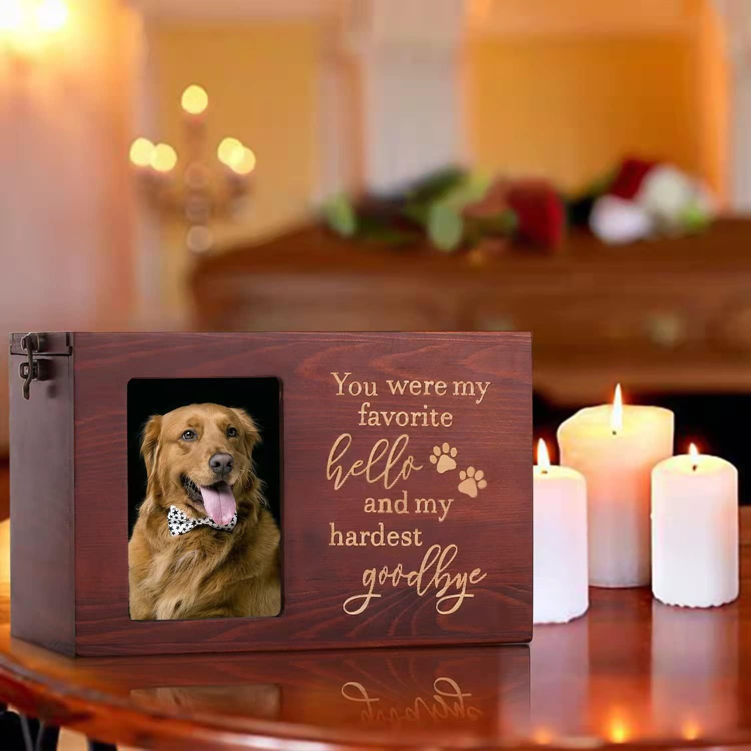 Pet Memorial Urns for Dogs or Cats Ashes with Photo Frame