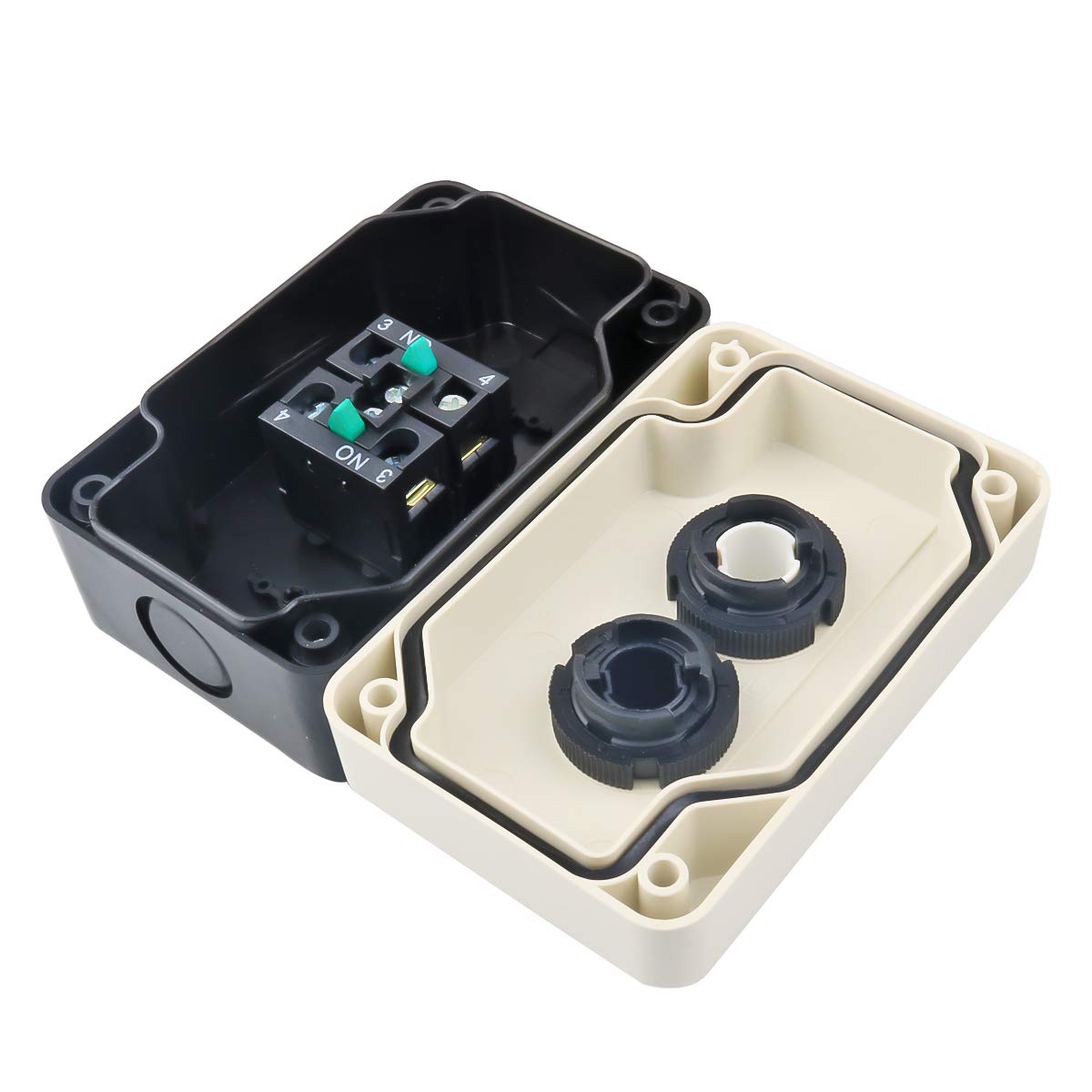Push Button Switch Station Momentary NO White, NO Black, 660V 10A