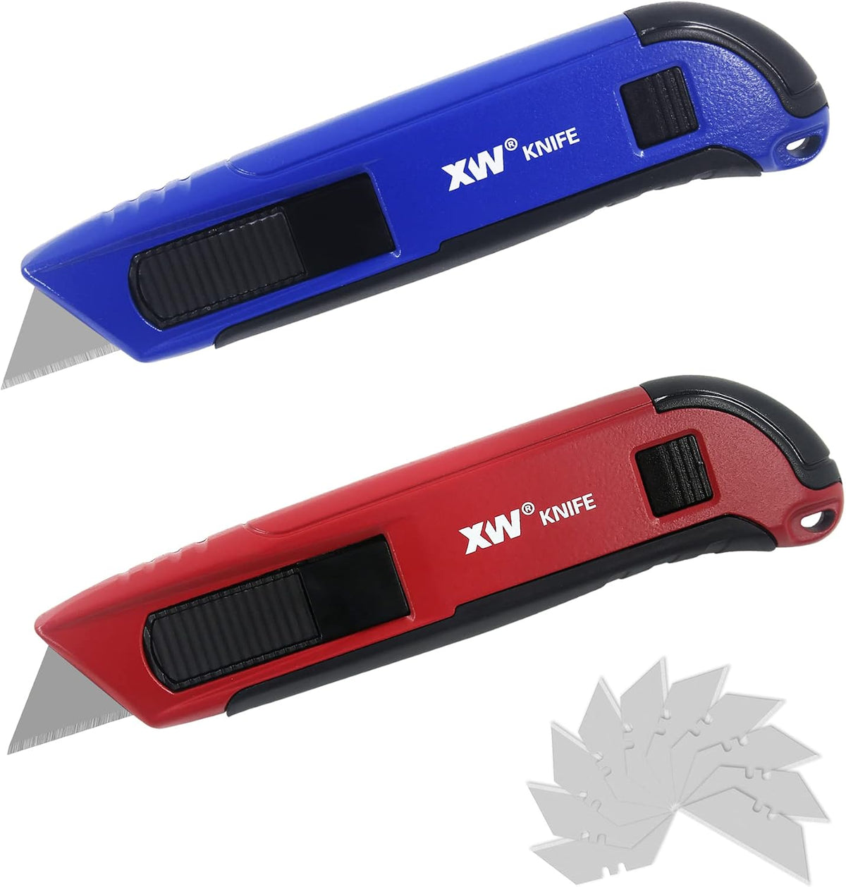 Auto-retractable Safety Box Cutter, Aluminum Alloy Utility Knife Self-retracting, 2-Pack