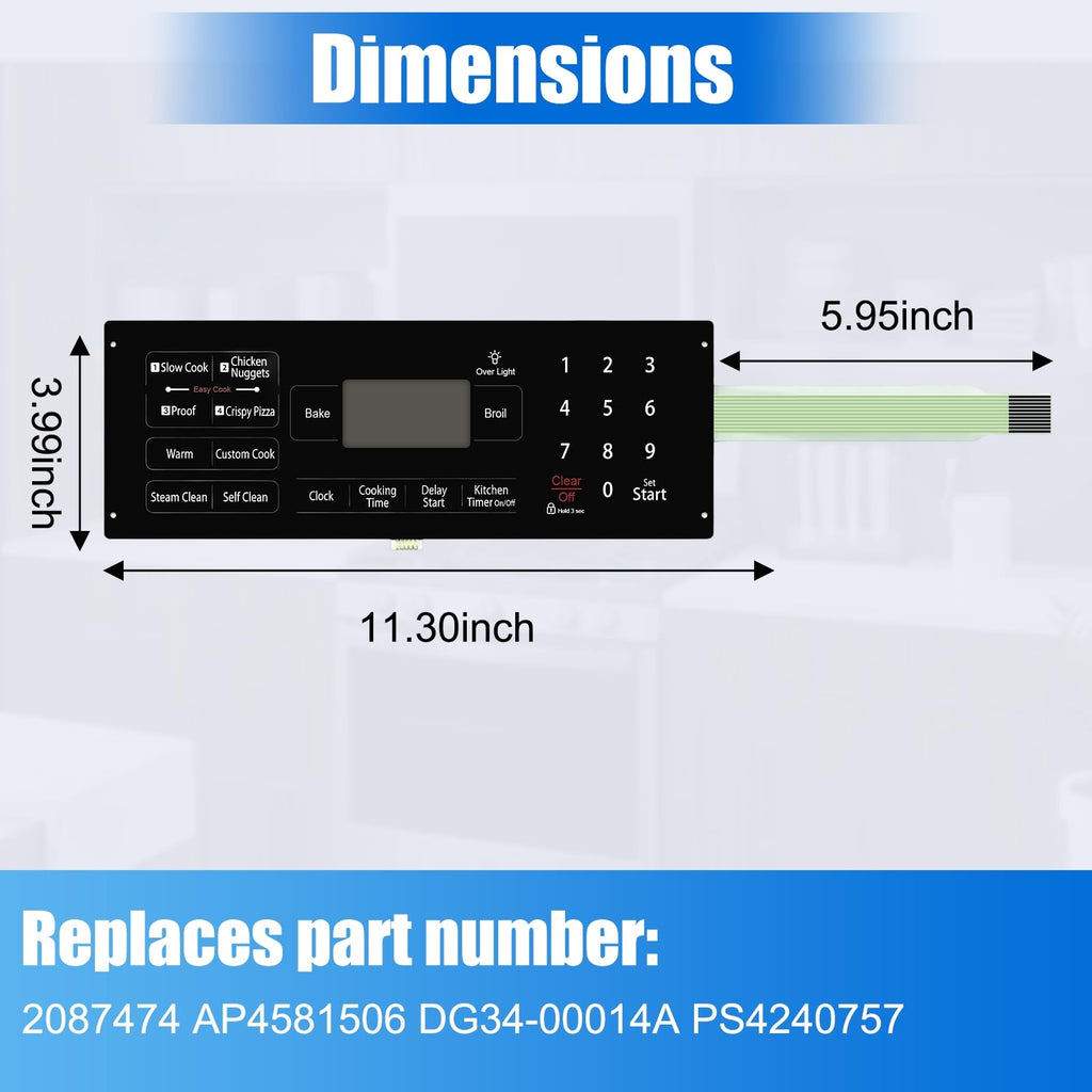 DG34-00014A Membrane Switch Keypad Replace for Samsung Range Oven